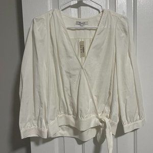 Madewell White Wrapped Top Size M